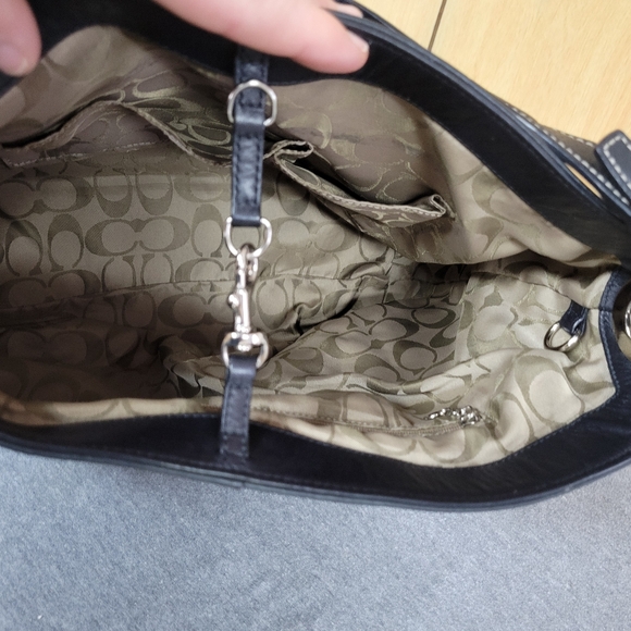 Coach Black Leather Caryall - Picture 10 of 15